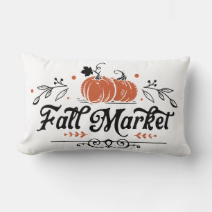 Fall Market Farmhouse Pumpkin Lumbar Pillow
