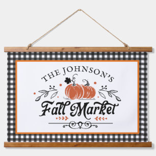 Fall Market Pumpkin Patch   Farmhouse Hanging Tapestry