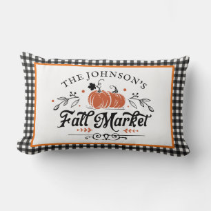Fall Market Pumpkin Patch   Farmhouse Lumbar Pillow