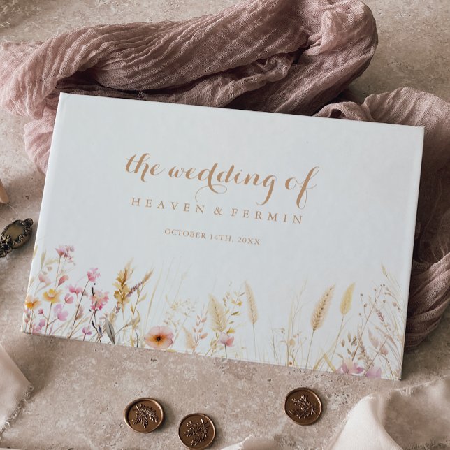 Fall Meadow Wild Floral Wedding Guest Book (Creator Uploaded)
