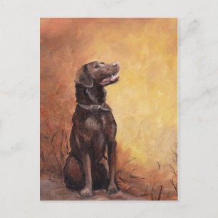 "Fall Memories" Labrador Retriever Art Postcard