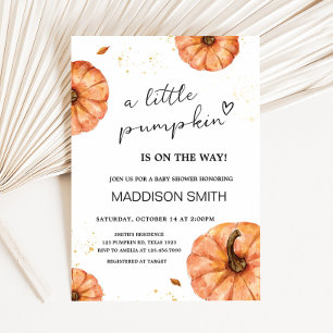 Fall Minimalist Pumpkin Baby Shower Invitation