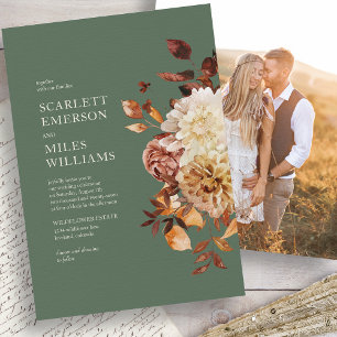 Fall Modern Sage Wedding Invitation