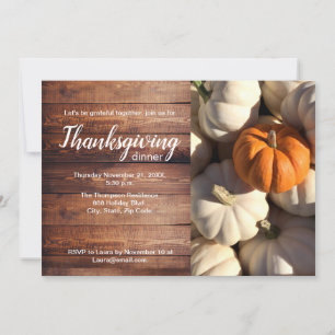Fall Modern Script Thanksgiving Dinner Party Holiday Card