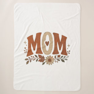 Fall Mom Boho Floral Terracotta Retro Earthy Wildf Sherpa Blanket
