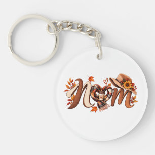 Fall Mom Cozy Autumn Coffee Keychain & Pet Tag