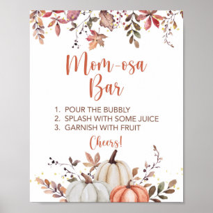 Fall Mom-osa Bar Pumpkin Shower Table Sign