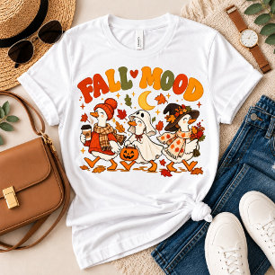 Fall Mood Ducks T-Shirt   Cute Ghost Duck Pumpkin