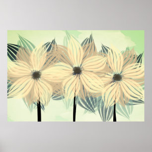 Fall Mood Flowers Art Poster