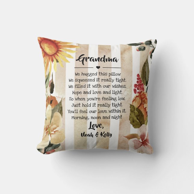 Fall Mother Grandma Grammy Nana from Grandkids Throw Pillow (Front)
