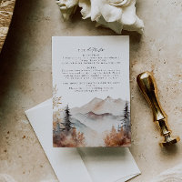 Fall Mountain Wedding Details Card