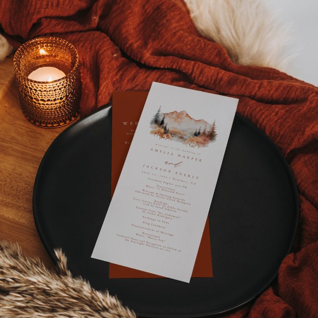 Fall Mountain Wedding Order of Events Program (Creator Uploaded)