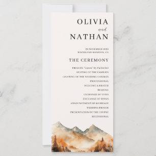 Fall Mountain Wedding Program