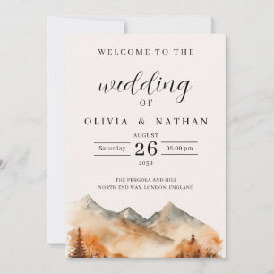 Fall Mountain Wedding Program Ceremony
