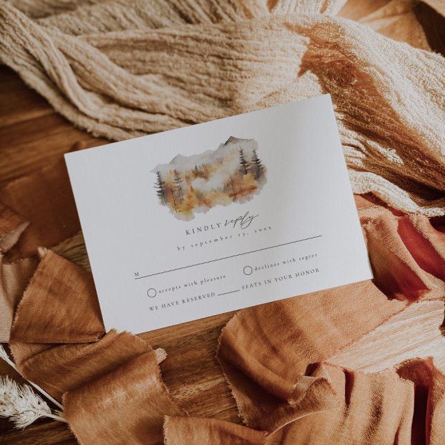 Fall Mountain Wedding RSVP Enclosure Card (Creator Uploaded)