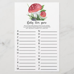 Fall Mushrooms Baby Shower Baby Item Game