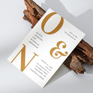 Fall mustard bold typography wedding QR details Invitation