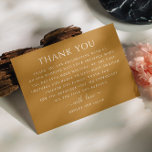 Fall mustard yellow minimalist typography wedding thank you card<br><div class="desc">Elegant simple minimalist Thank You Card in shades of mustard yellow and ochre colours for fall / autumn wedding. Please contact me if you need additional items.</div>