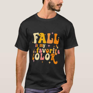 Fall My Favourite Colour Retro Fall Leaves Autumn T-Shirt