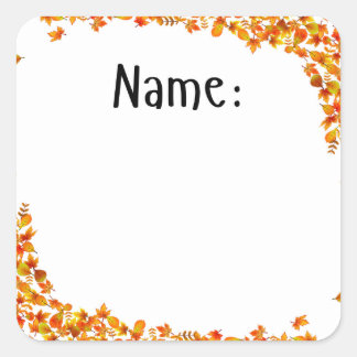 Fall Name Sticker for Bulletin Boards
