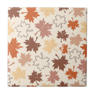 Fall natural design, autumn maple leaf tile
