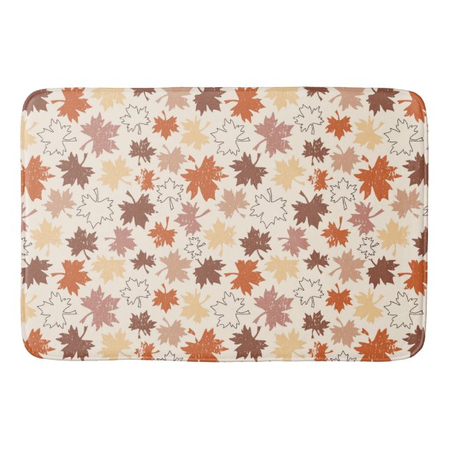 Fall nature, autumn maple leaf thanksgiving's day bath mat (Front)