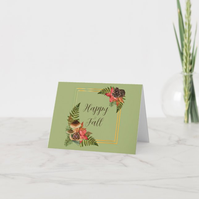 Fall nature frame with customizable text  card (Front)