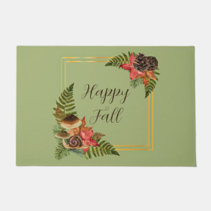 Fall nature frame with customizable text  doormat