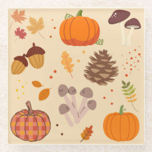  Fall Nature Glass Coaster