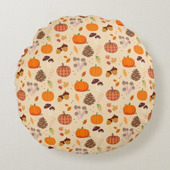 Fall Nature Round Pillow (Front)