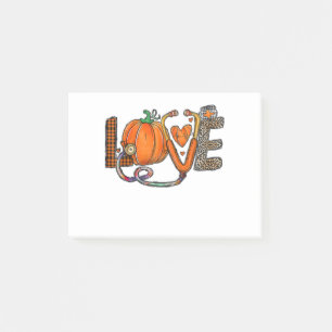 Fall Nurse Love Leopard Pumpkin Thankful Nurse Tha Post-it Notes