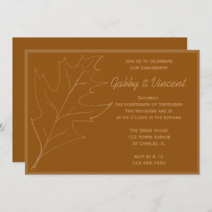 Fall Oak Leaf Engagement Party Invitation