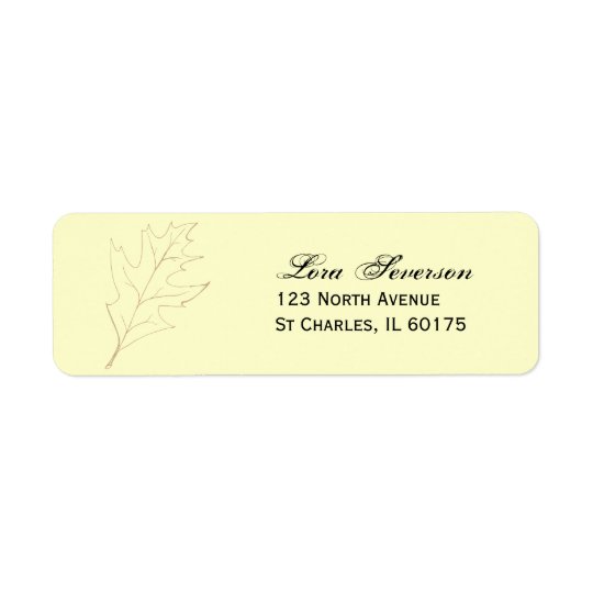 Fall Oak Leaf Return Address Label