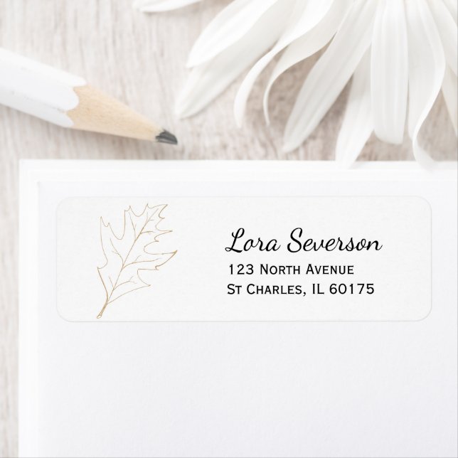 Fall Oak Leaf Return Address Label (Insitu)