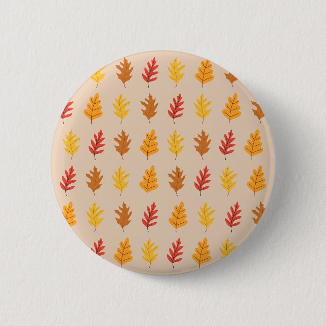 Fall Oak Leaves 2 Inch Round Button (Front)