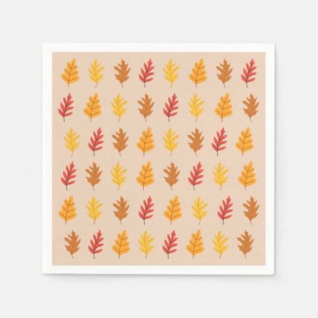 Fall Oak Leaves Napkin (Front)
