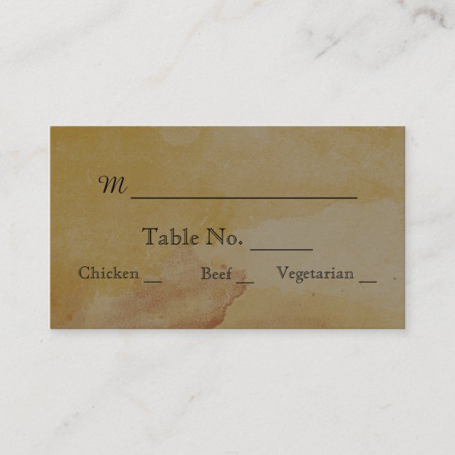 Fall Oak Tree Lantern Wedding Place Cards (Front)