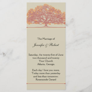 Fall Oak Tree Wedding Program