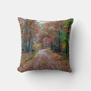 Fall On The Dirt Road new Throw Pillow