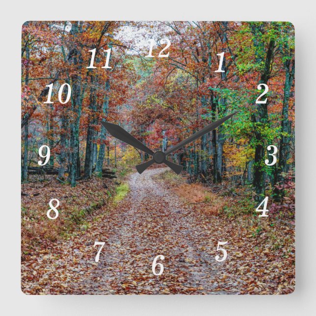 Fall On The Dirt Road Wall New Clock (Front)