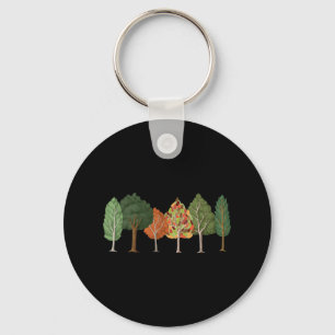 Fall Or Autumn Trees With Beautiful Colours - Leav Keychain