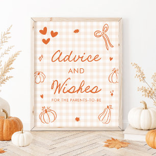 Fall Orange A Little Pumpkin Advice and Wishes Poster