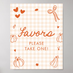 Fall Orange A Little Pumpkin Favours Sign