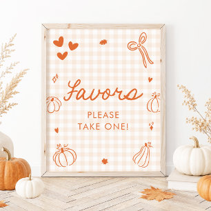 Fall Orange A Little Pumpkin Favours Sign