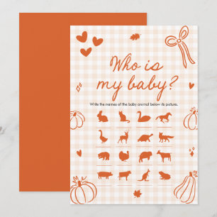 Fall Orange A Little Pumpkin Who Is My Baby Game Invitation
