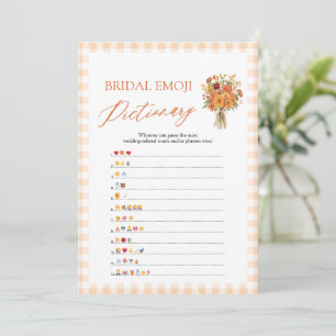 Fall Orange Bridal Shower Emoji Pictionary Game Invitation