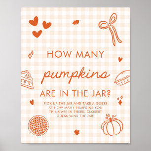 Fall Orange Cutie Pie Guess How Many Pumpkins Game Poster