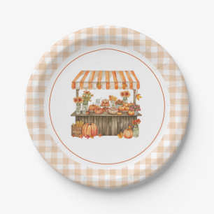 Fall Orange Fresh Off The Market Bridal Shower Paper Plate