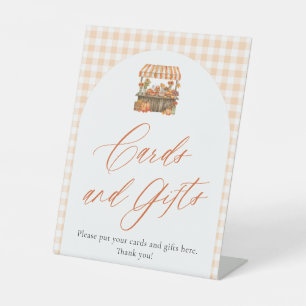 Fall Orange Fresh Off The Market Cards and Gifts Pedestal Sign