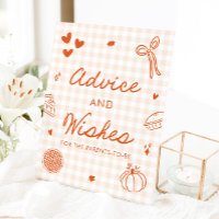 Fall Orange Gingham Cutie Pie Advice and Wishes
